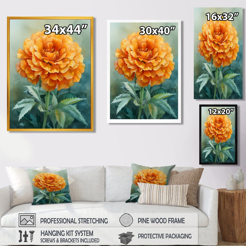 Orange orange, parfum, souci, art mural, H 34 po x l 44 po, Cadre argenté flottant, bois massif