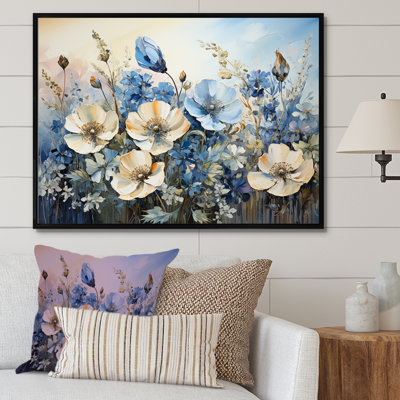 «White and Blue Bonnets Country Charm», reproduction sur toile
