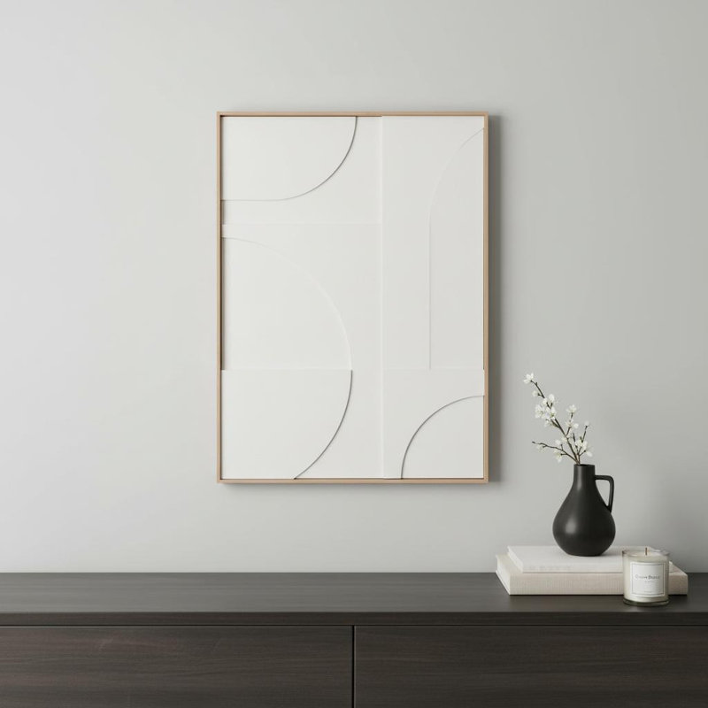 «Modern Geo Shapes», art mural brun