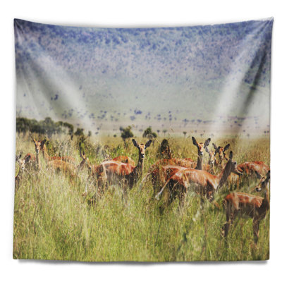 Antilope de tapisserie en gazon africain landscape