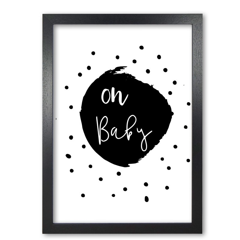 Oh Baby - Painting, Black Grain Frame, 85 cm H x 60 cm W x 5 cm D