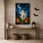 «White Ghost» tenant une lanterne en citrouille d'Halloween sur toile-1366528532