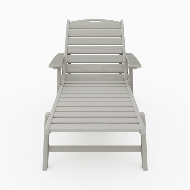 Chaise longue à dossier réglable Clairan, Gris héron
