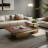 Luxury-Style Square Solid Wood Coffee Table-737048825