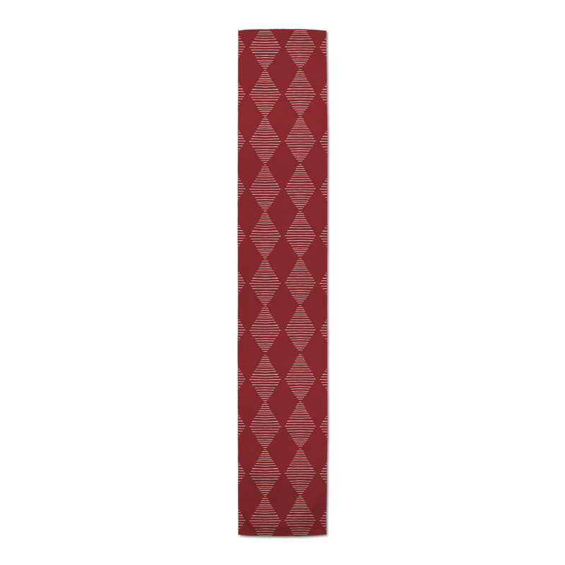 Chemin de table Tromblement, 72 po x 16 po, Rouge