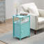 Modern bedside Table with Storage Shelf and Door, Industrial Nightstand for Bedroom, Living Room-1170492864