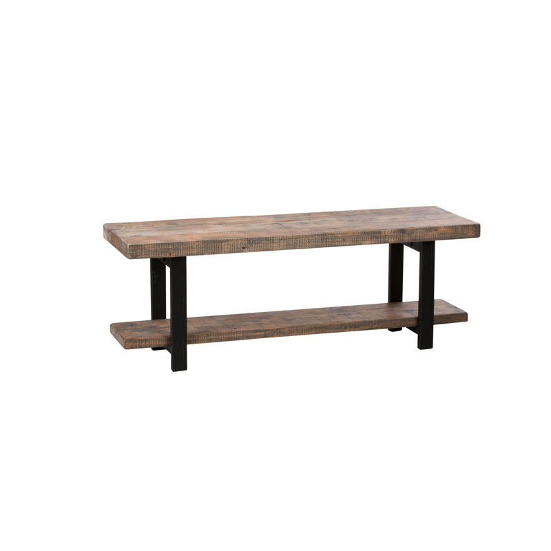 Solid Wood Storage Bench, Natural