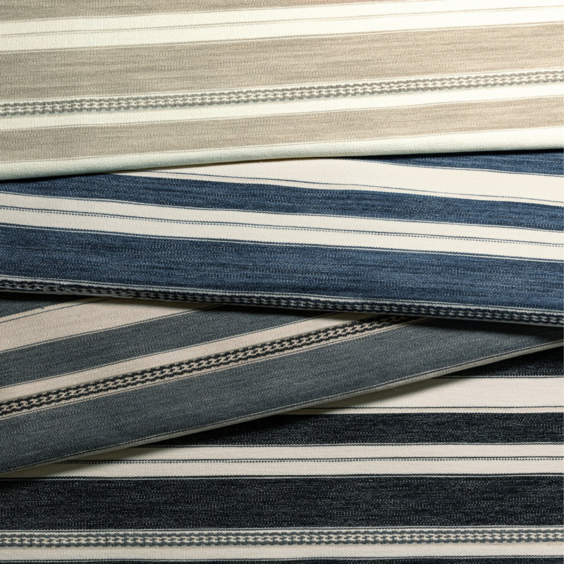 Entoto Stripe Fabric, Ivory/Black