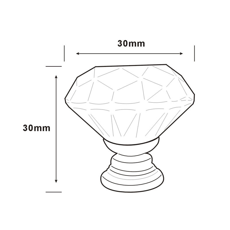 Clear Glass Diamond Cut Cabinet Knobs with Mounting Hardware