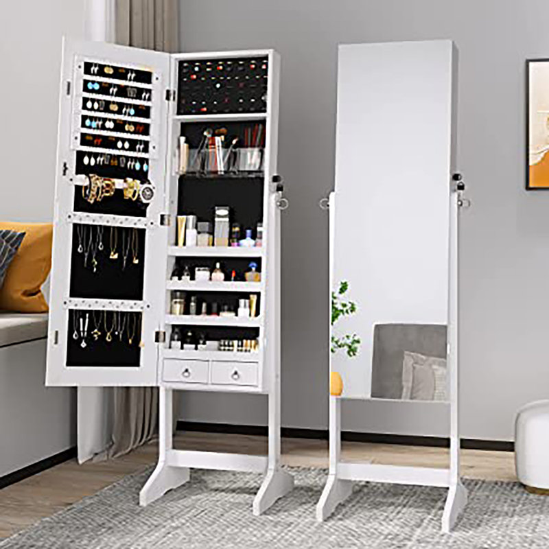 Garri Freestanding Solid Wood Jewelry Armoire