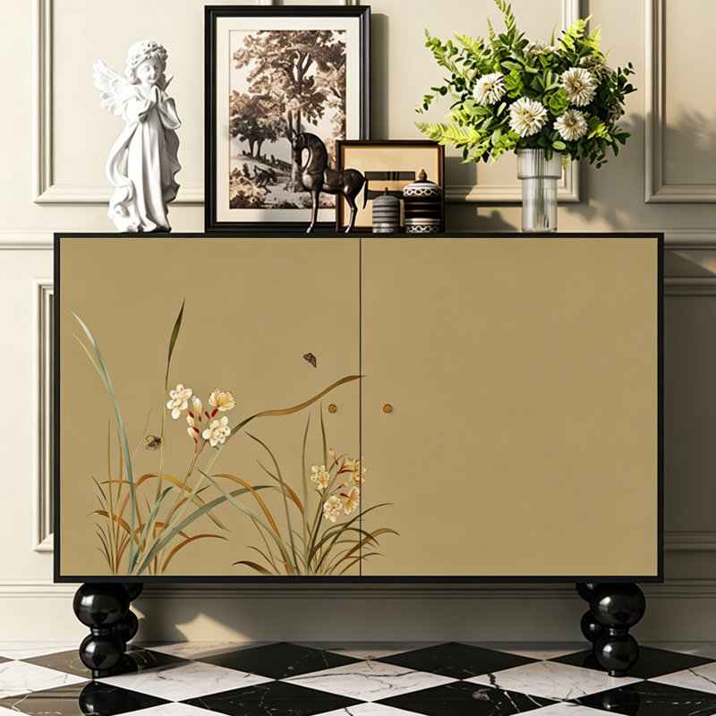 French Style Solid Wood Storage Cabinet