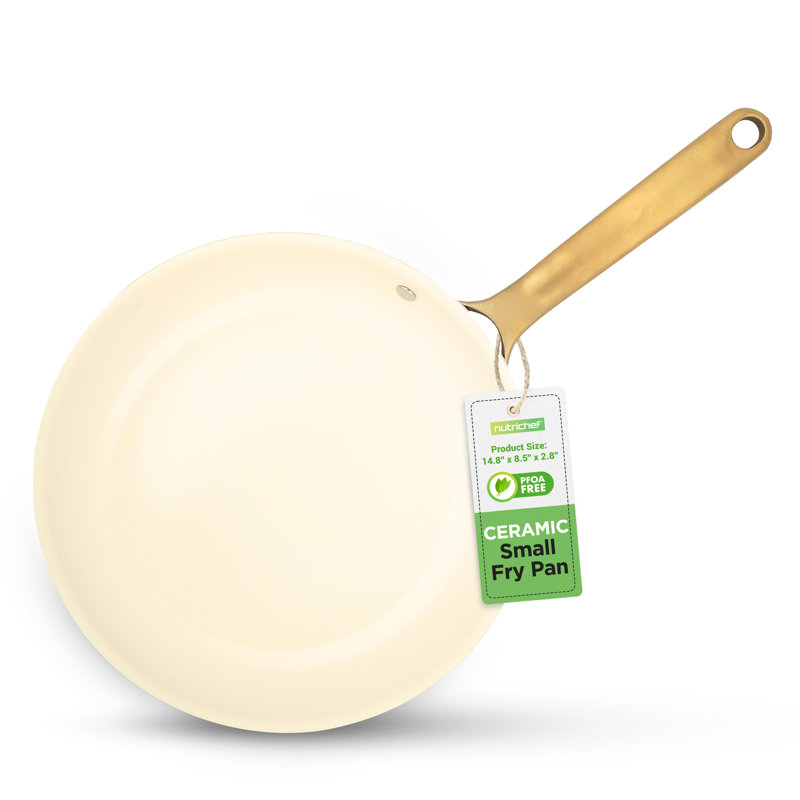 Petite poêle à frire de 8 po - Poêle antiadhésive avec poignée en silicone, revêtement intérieur antiadhésif en céramique et revêtement extérieur en polyester