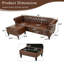 Canapé modulaire en L avec repose-pieds 85 po Chesterfield-226130939