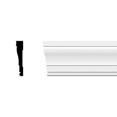 Moulure en pvc 3 h 4 po x l 96 po x p 3/4 po