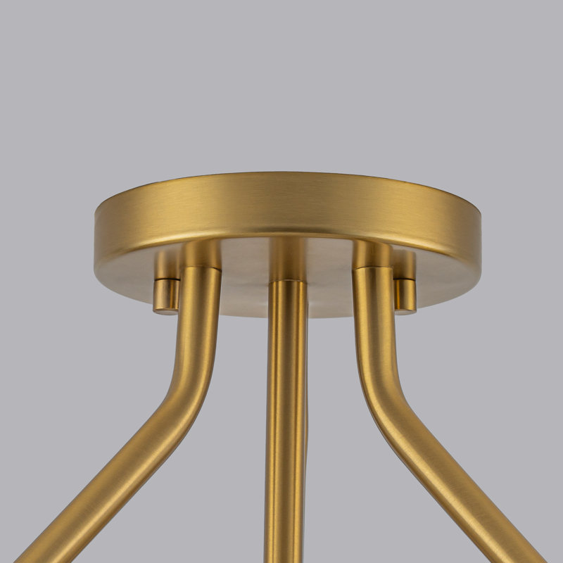 Plafonnier semi-encastré 3 lumières Mid-Century