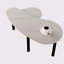 Table basse rotative contemporaine en bois avec pieds en caoutchouc massif pivotant sur 360 degrés avec un plateau de table en pierre frittée blanche de 6 mm pour le bureau de la chambre à coucher-75250855-75250852