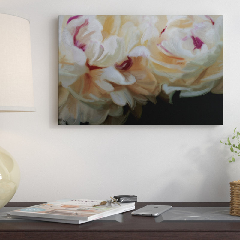« ivoire fleur », reproduction sur toile, H 8 po x l 12 po x P 0,75 po, Toile tendue, Pas de tapis