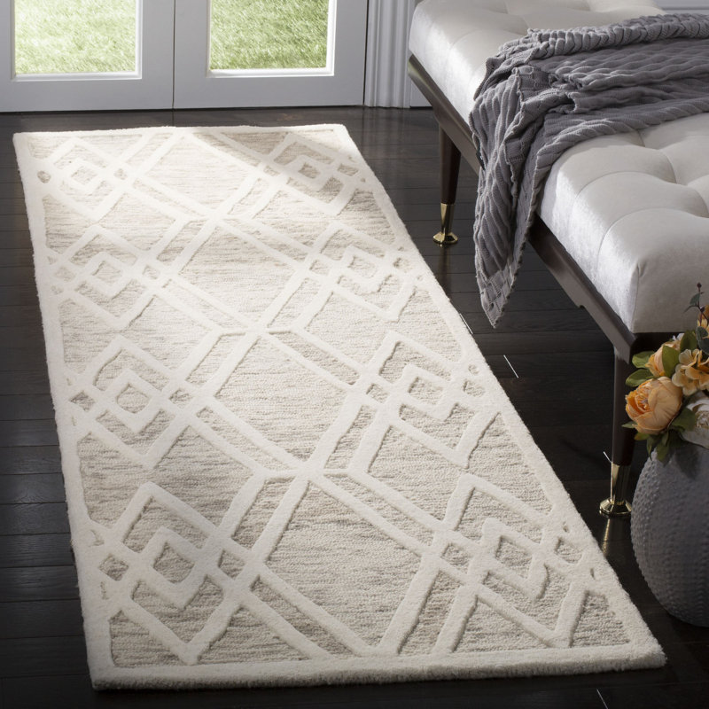 Ellicott Hand Tufted Wool Geometric Rug, Runner 2'6" x 8'