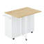 Îlot de cuisine blanc avec 2 armoires, tiroirs, étagère à épices pratique, porte-serviettes, plateau de table en bois d'hévéa Marvelous Essential Essential Graceful
