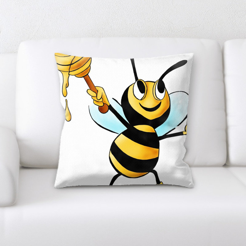 Coussin décoratif abeille miel