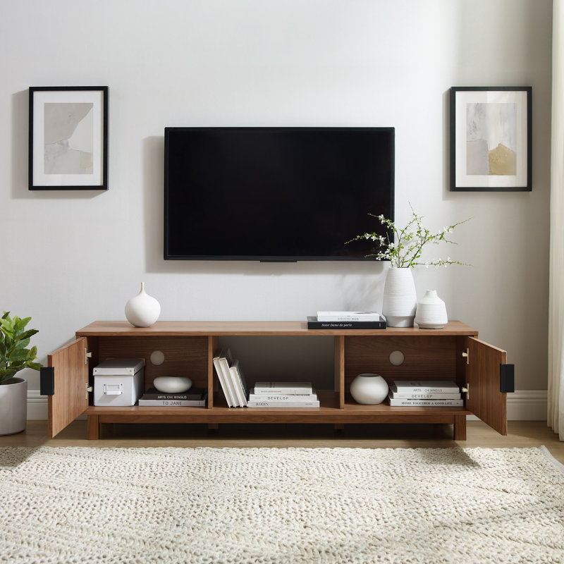 Farmann Reeded 2-Door TV Stand, Mocha, 70" W