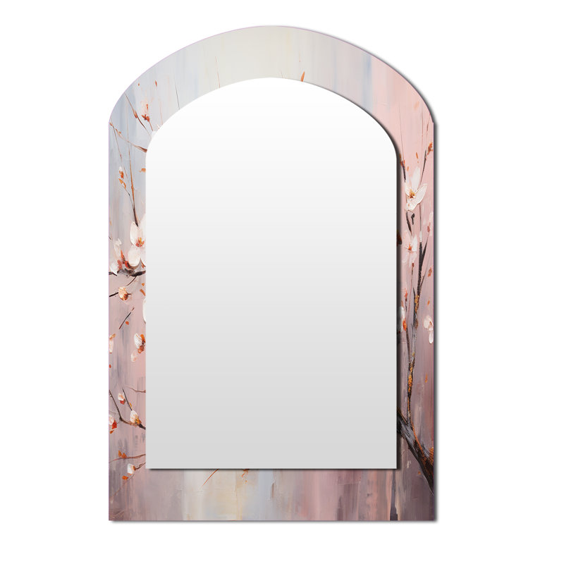 Miroir mural rose et blanc, 43 po x 33 po