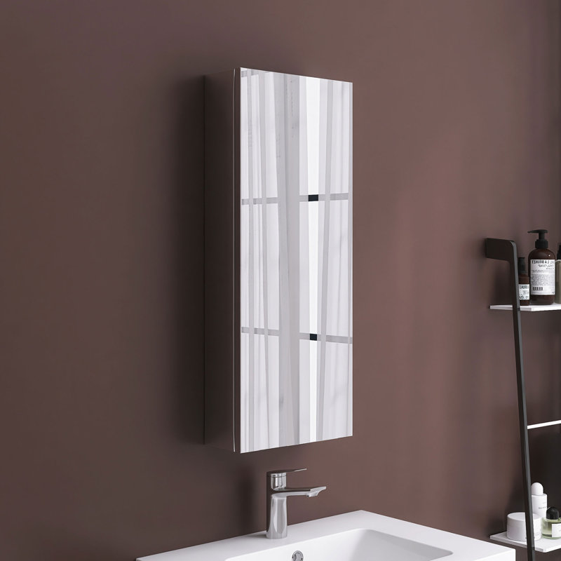 Pharmacie rectangulaire en aluminium avec miroir, H 30 po x l 12 po x P 4,8 po