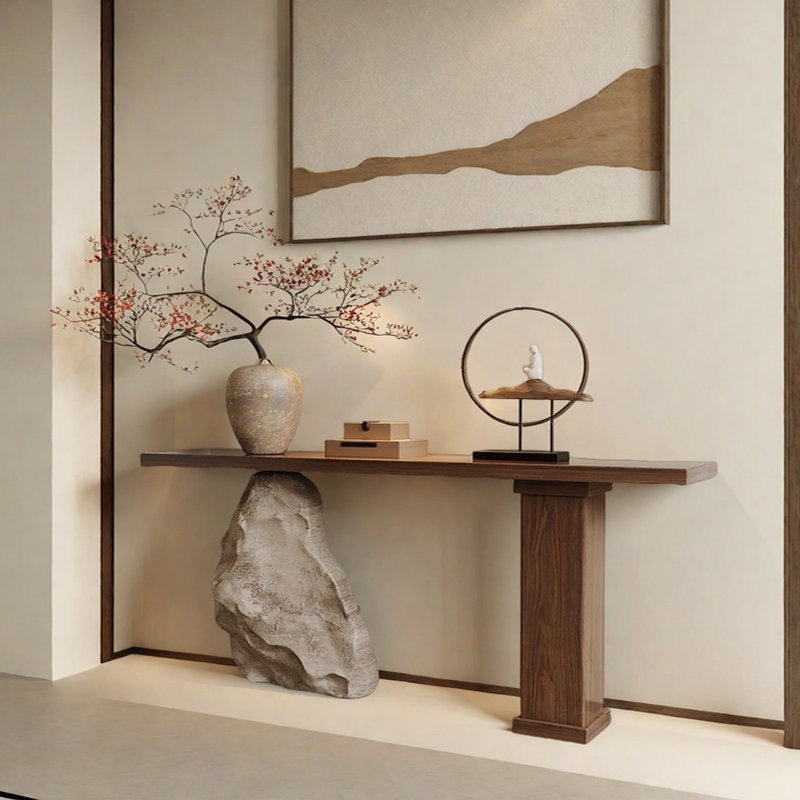 Solid Pine Wood Console Table, 31.5" H x 63" W x 11.8" D