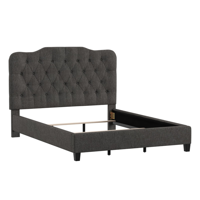 Lit tapissier capitonné Alenushka, Double, Anthracite