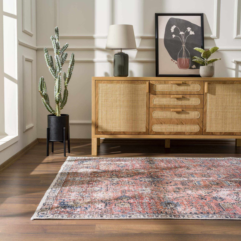 Tapis bourgogne Jaelyne Performance, Tapis de couloir 2 pi 7 po x 10 pi
