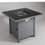 Table de foyer d'extérieur en acier avec couvercle H 25 po x l 30 po