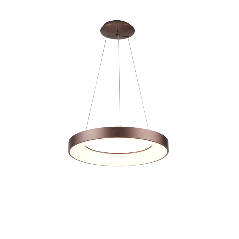 1 - Light LED Wagon Wheel Pendant, Brushed Coffee, 6.2cm H x 38cm W x 38cm D