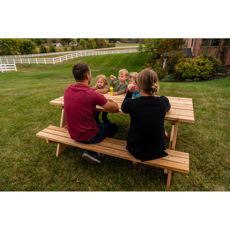 Table de pique-nique rectangulaire en bois de cèdre Jack and June Premium