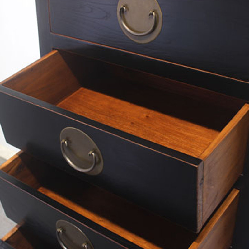 Console à cinq tiroirs, Noir, noir, noir, noir