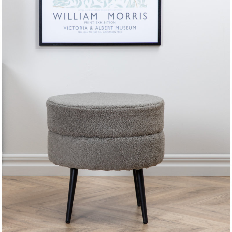Sprague 40cm Wide Round Ottoman, Greige