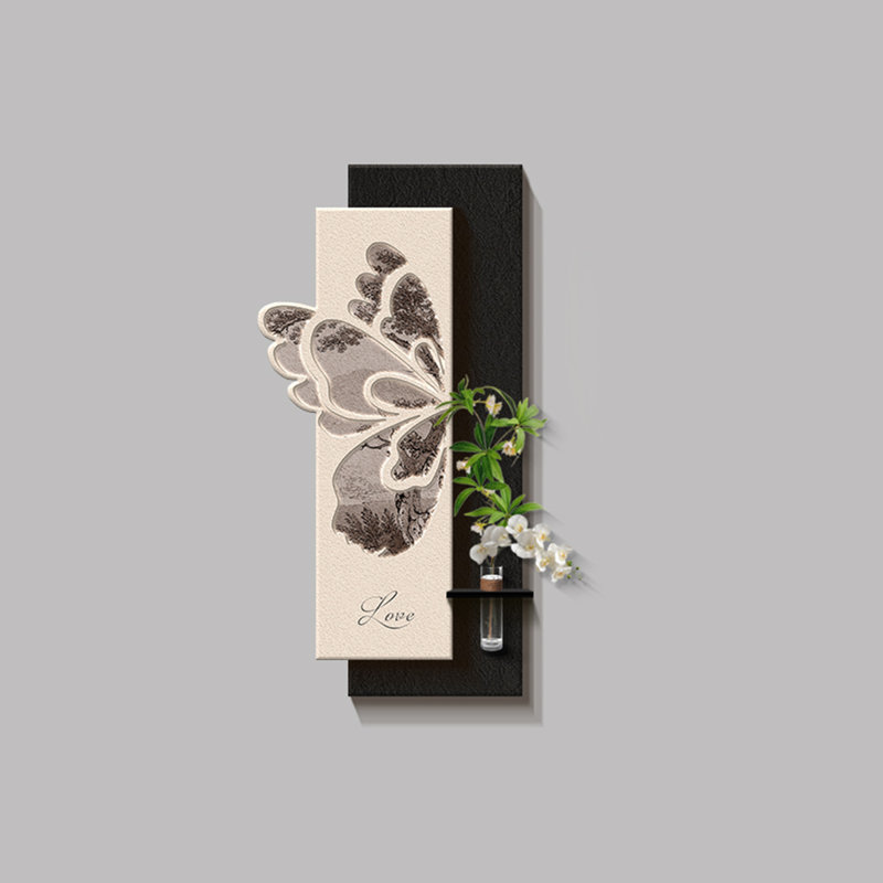 Art mural noir et blanc rectangulaire en grès, H 31,5 po x l 15,75 po x P 1,97 po