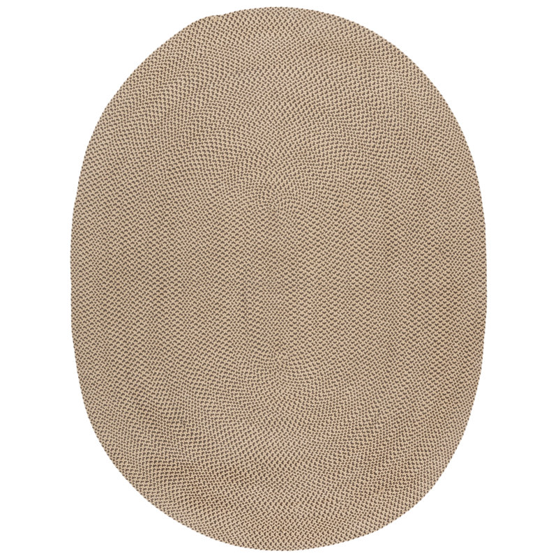 Garbrand Hand Woven Cotton Solid Color Rug, Oval 8' x 10' 