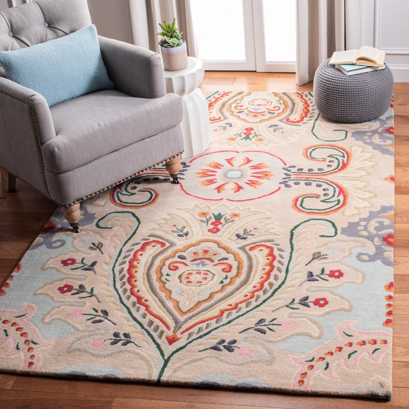 Abruzzino Hand Tufted Wool Ikat Rug, Rectangle 5' x 8'