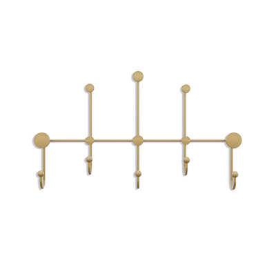 Stylish Metal Wall Hook, Gold Finish, 31.5 x 17.7 x 3.9 Inches | 100% Metal Construction, Thickness: 0.4 Inches | Supports Up to 22 Lbs | Ideal for Home Décor, Organizing & Space-Saving Solutions