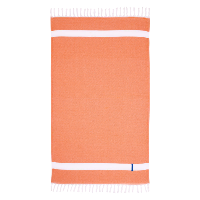 Serviette de plage Diamond Pestemal personnalisée 100% coton turc, Gris / Bleu marine, I