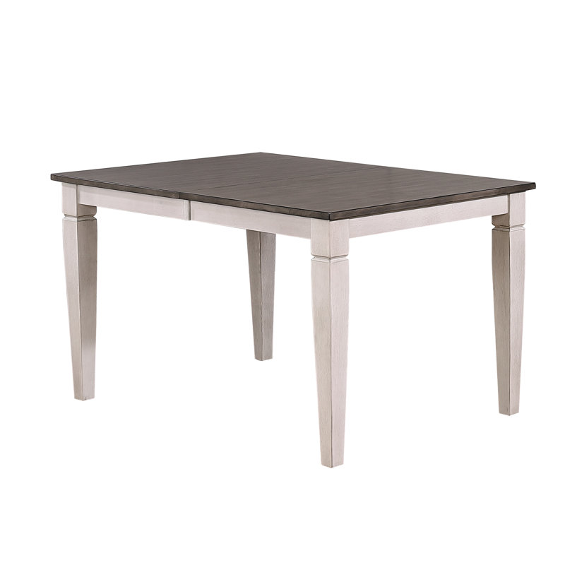 Table de salle à manger Corinna, Blanc orageux, Frêne