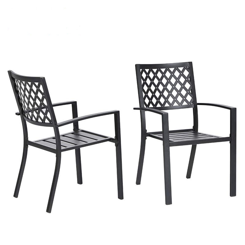 Chaises de patio en fer empilables Hughey 