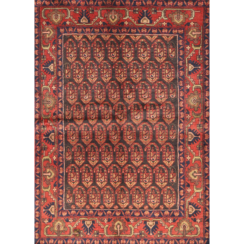 Tapis à motif oriental rouge / brun, Rectangle 8 pi x 12 pi