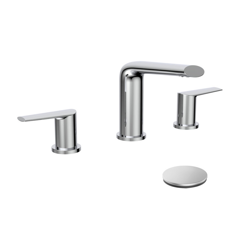 Robinet de salle de bain espacé à deux poignées avec ensemble de bonde Belanger, Chrome poli