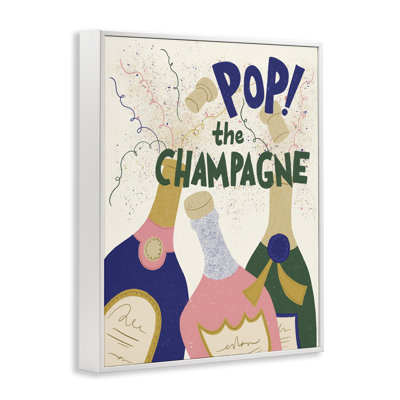  Pop The Champagne Celebrate, estampe numérique encadrée par Kristina Hultkrantz