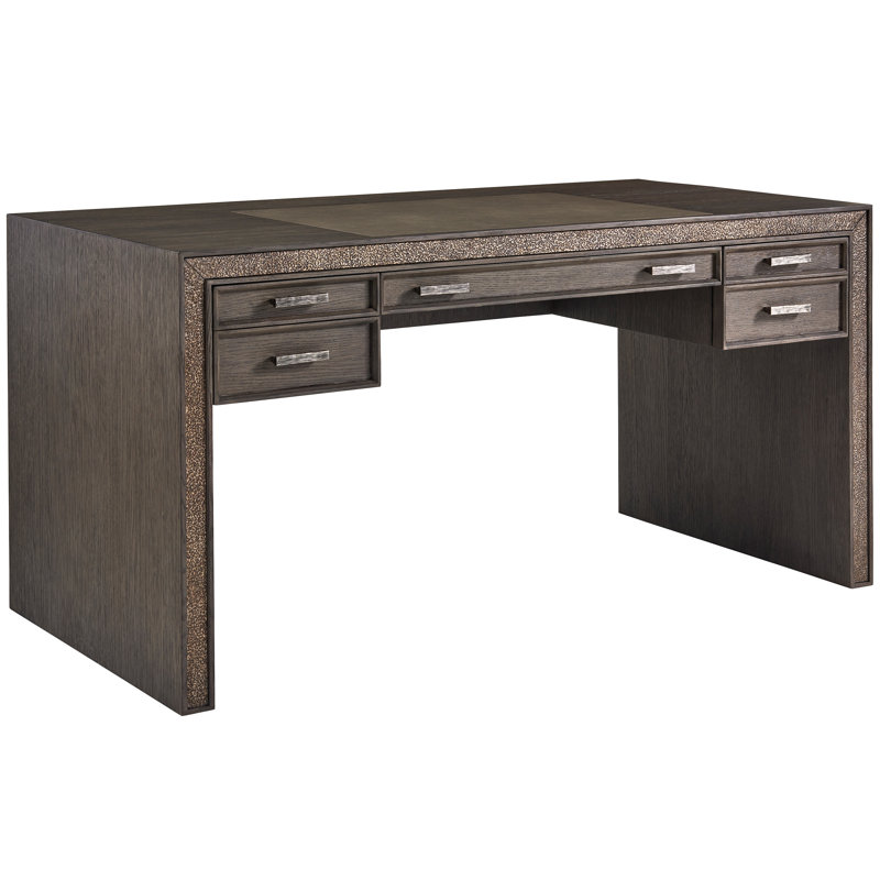 Mid Century Modern 60" Brown Wood Home Office Desk with Drawer