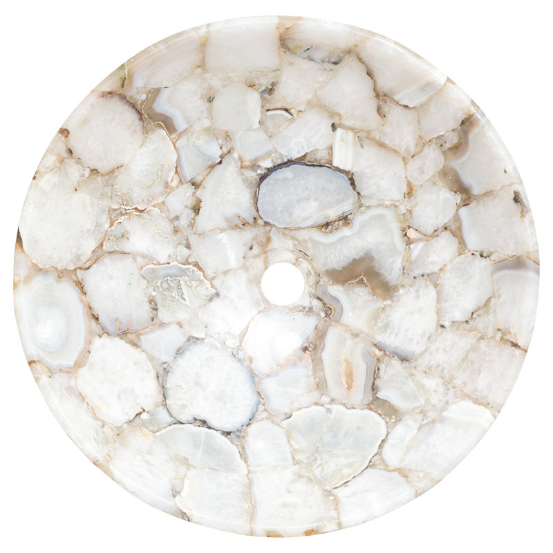 Belfry Bathroom Braydon 440mm L x 440mm W White Stone Circular Sink