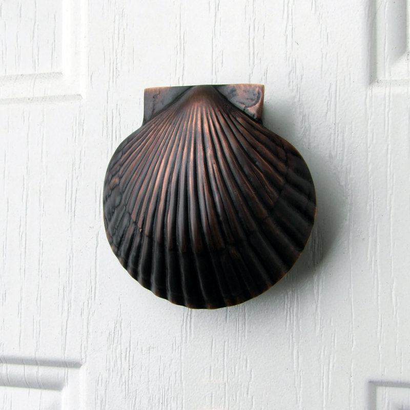 Heurtoir de porte festonné, Bronze huilé, 5,25 po x 5,5 po x 2 po