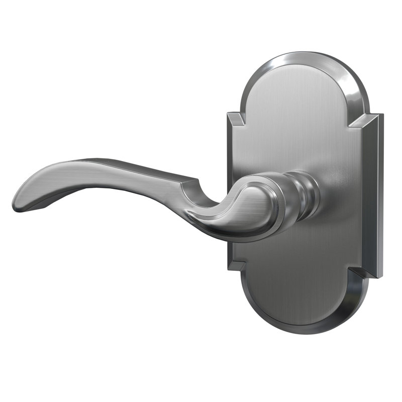 Levier de passage Bravura 903-G2 sur rosette arquée en nickel satiné - droite, Nickel satiné, Droite