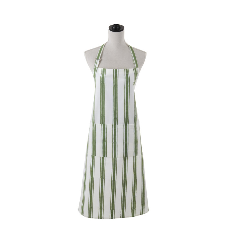Tablier de cuisine en coton rayé - Bandoulière réglable, tablier de cuisine léger avec poche avant pour la cuisson, la cuisine et un usage quotidien